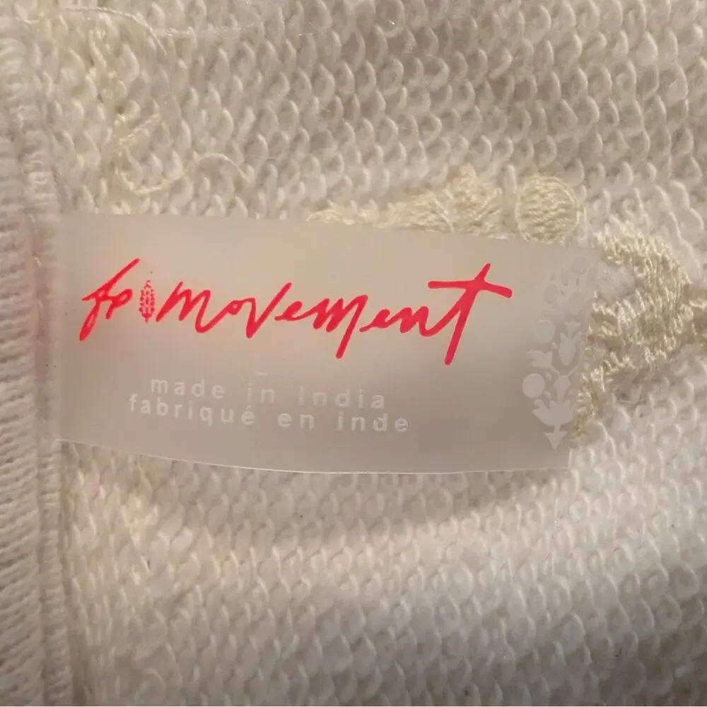 Free People All Star Buti Logo Ivory Pullover Large